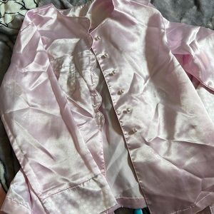 American girl Ruthie satin pajamas for child. Size small girls. Pink and white.